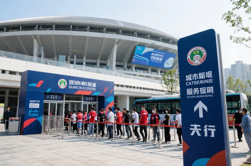 世界杯期间球迷在现代球场外排队入场,城市交通与服务配套完善